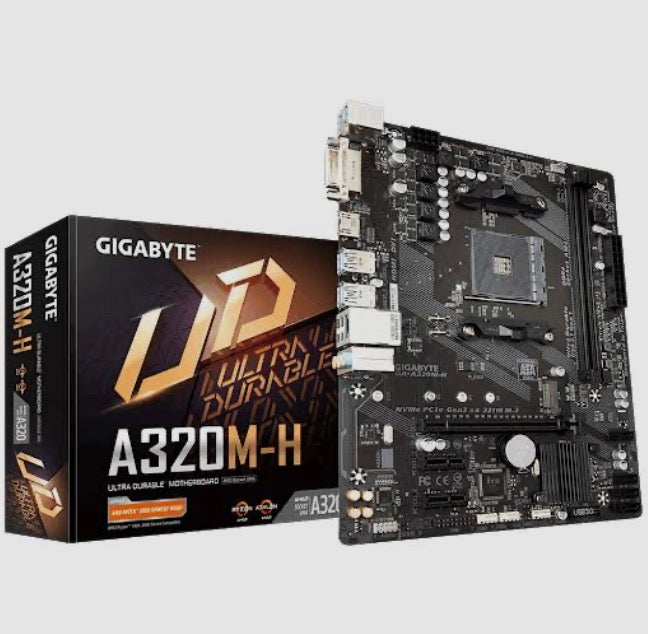 Gigabyte A320M-H Motherboard | AM4 Socket mATX Board with DDR4, NVMe M.2 for Ryzen