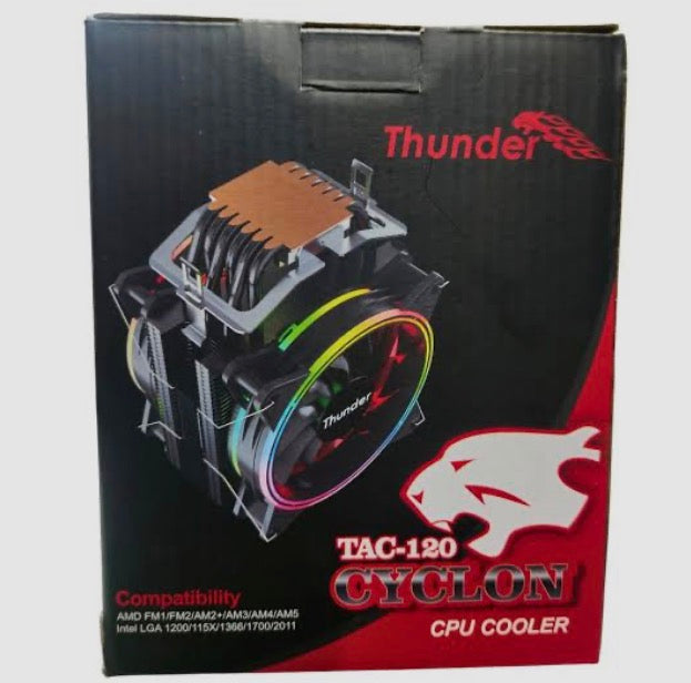 Thunder Cyclon TAC-120 6 Heat Pipe CPU Cooler | 120mm RGB Tower Cooler for Intel & AMD