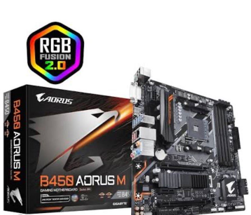 Gigabyte B450 AORUS M Motherboard | AM4 mATX Gaming Board with RGB Fusion 2.0 + NVMe