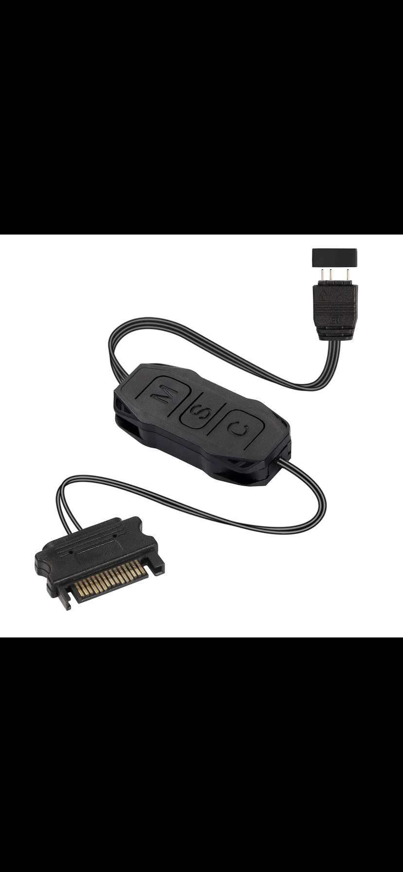 SATA to ARGB 5V 3-Pin RGB Controller Hub | Inline RGB Controller for PC Fans & LED Strips